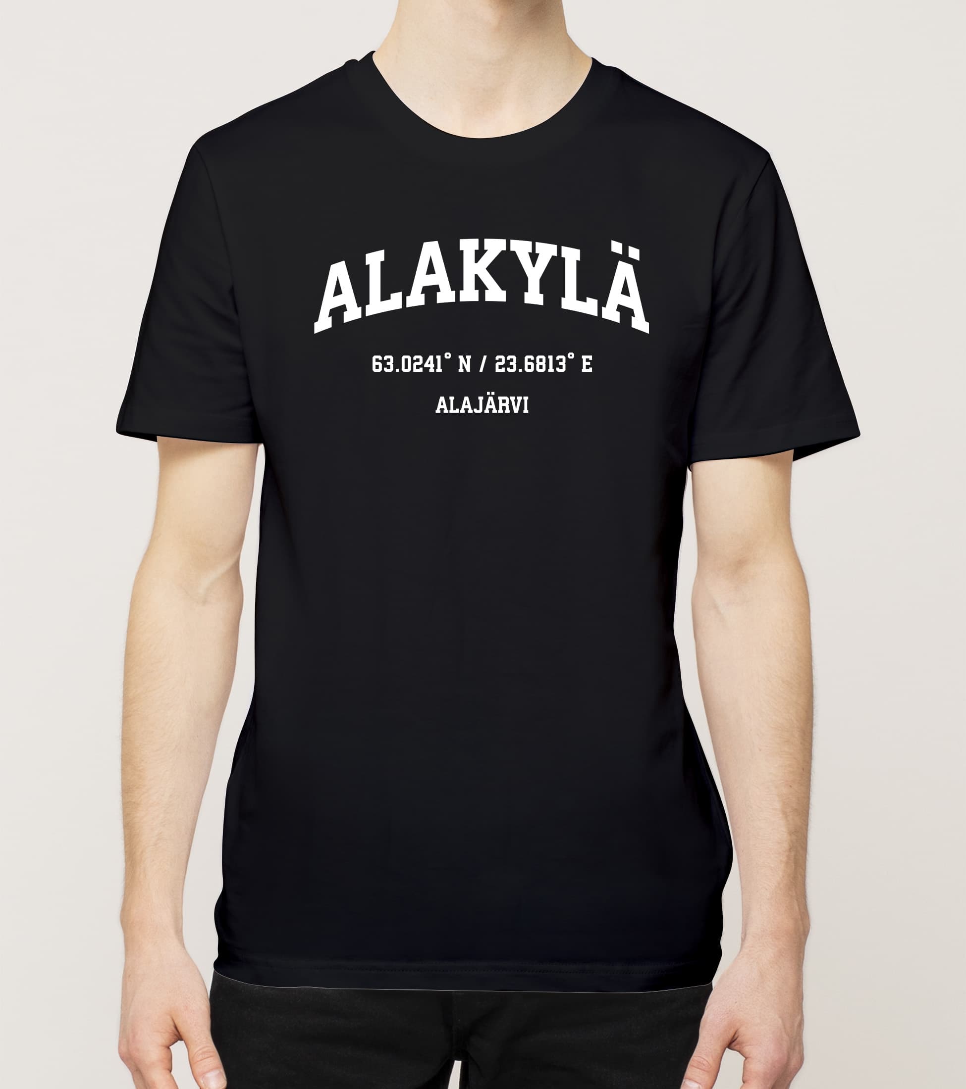 Alajärvi - Alakylä, Koordinaatit, t-paita