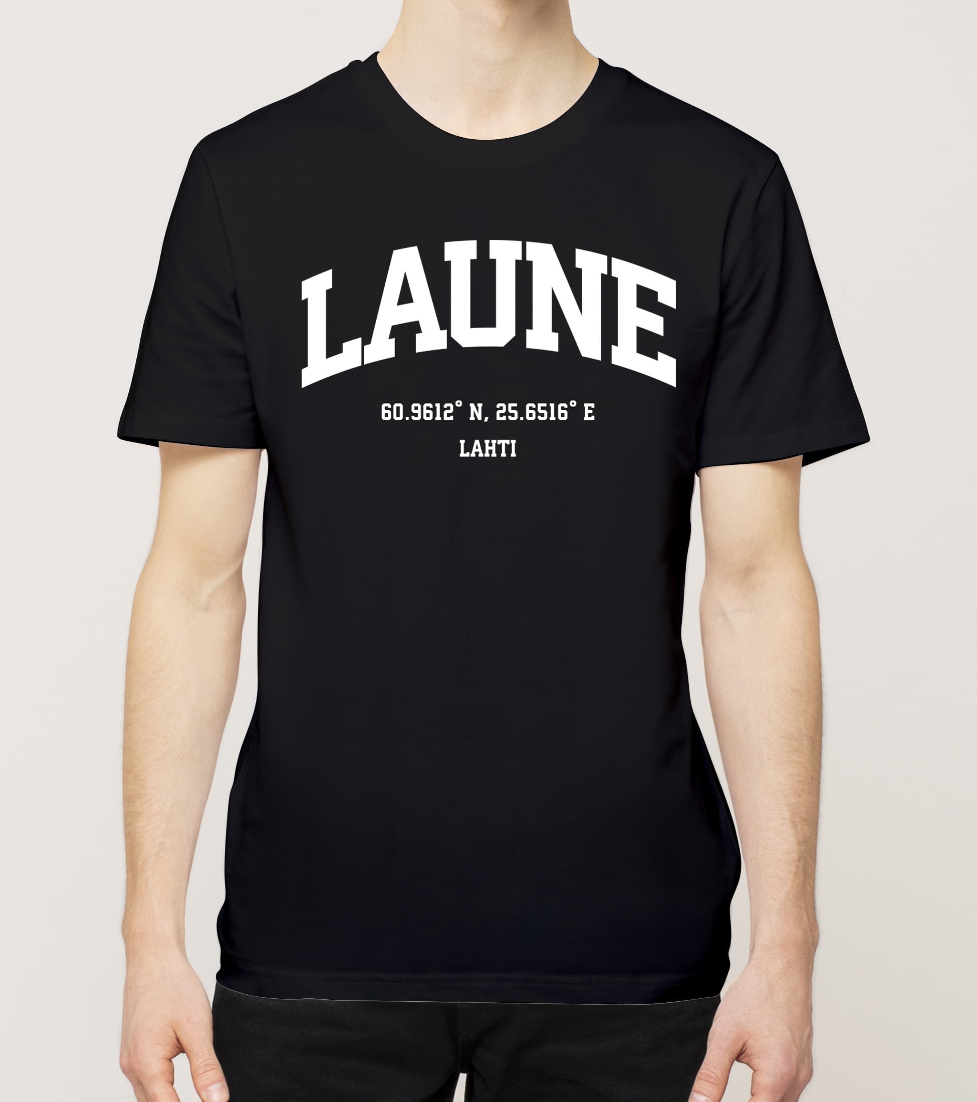 Lahti - Laune, Koordinaatit, t-paita