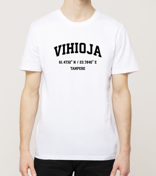 Tampere - Vihioja, Koordinaatit, t-paita