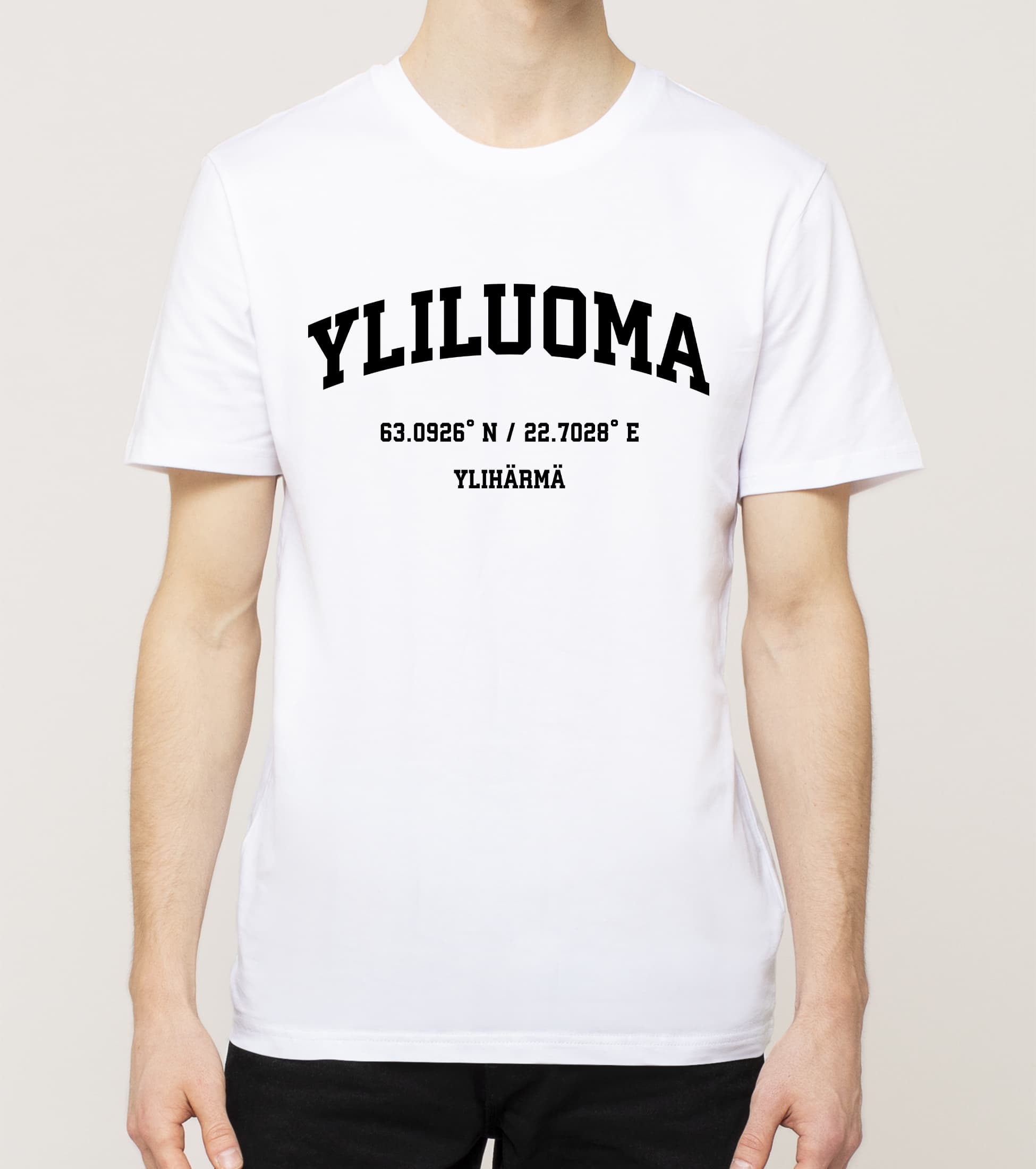Ylihärmä - Yliluoma, Koordinaatit, t-paita