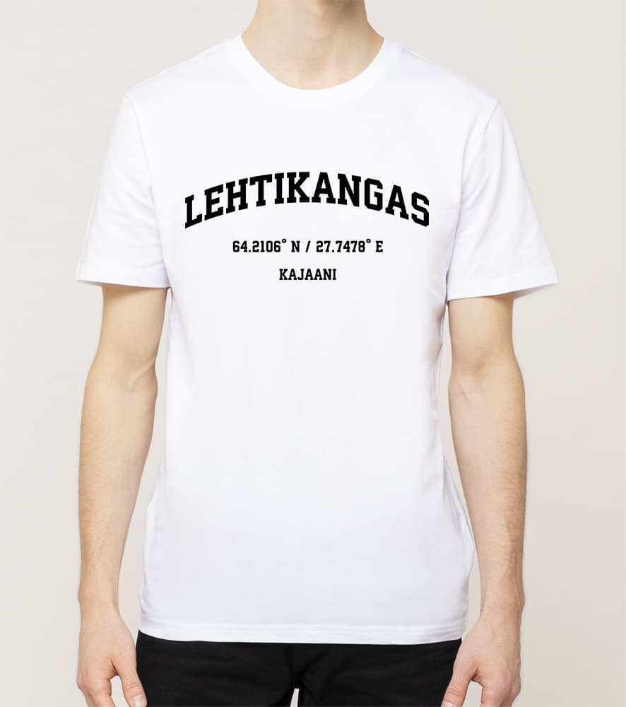Kajaani - Lehtikangas, Koordinaatit, t-paita