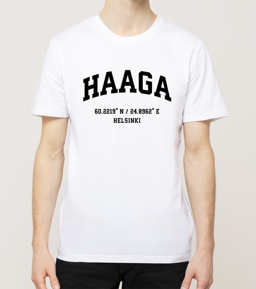 Helsinki - Haaga, Koordinaatit, t-paita