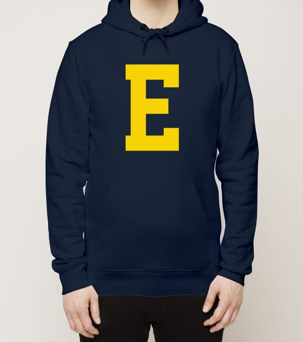 E, Aakkoset, huppari