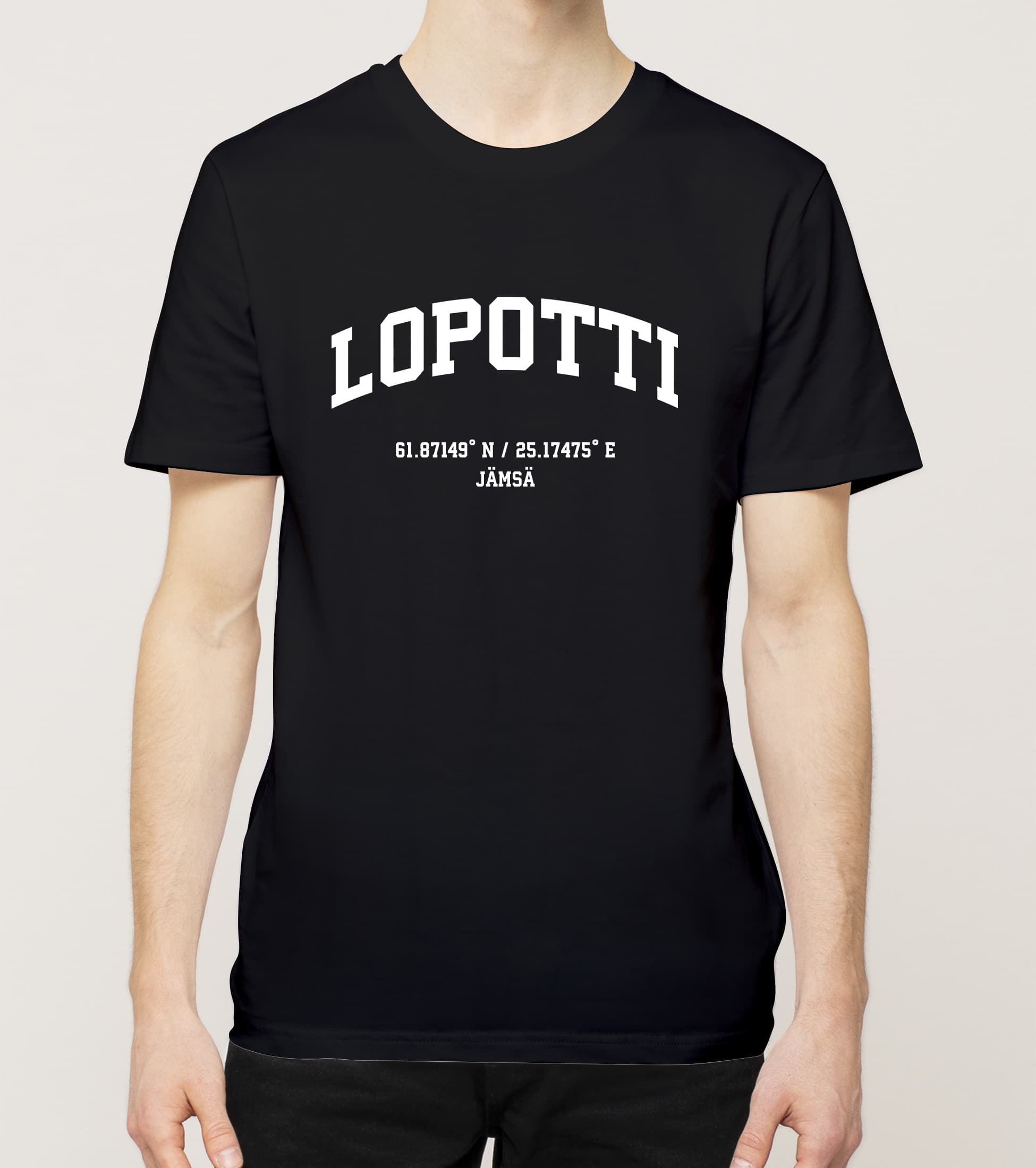 Jämsä - Lopotti, Koordinaatit, t-paita