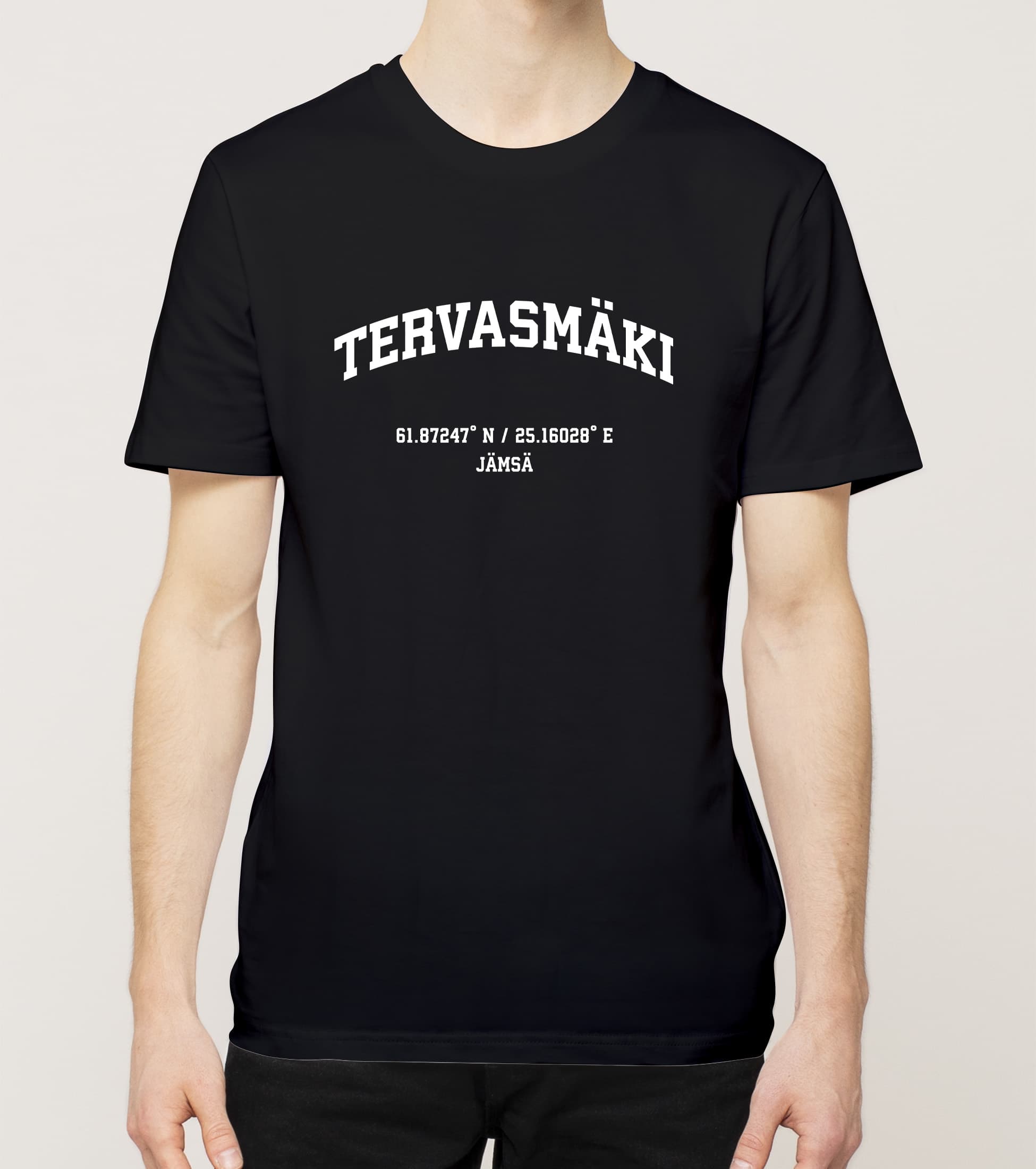 Jämsä - Tervasmäki, Koordinaatit, t-paita