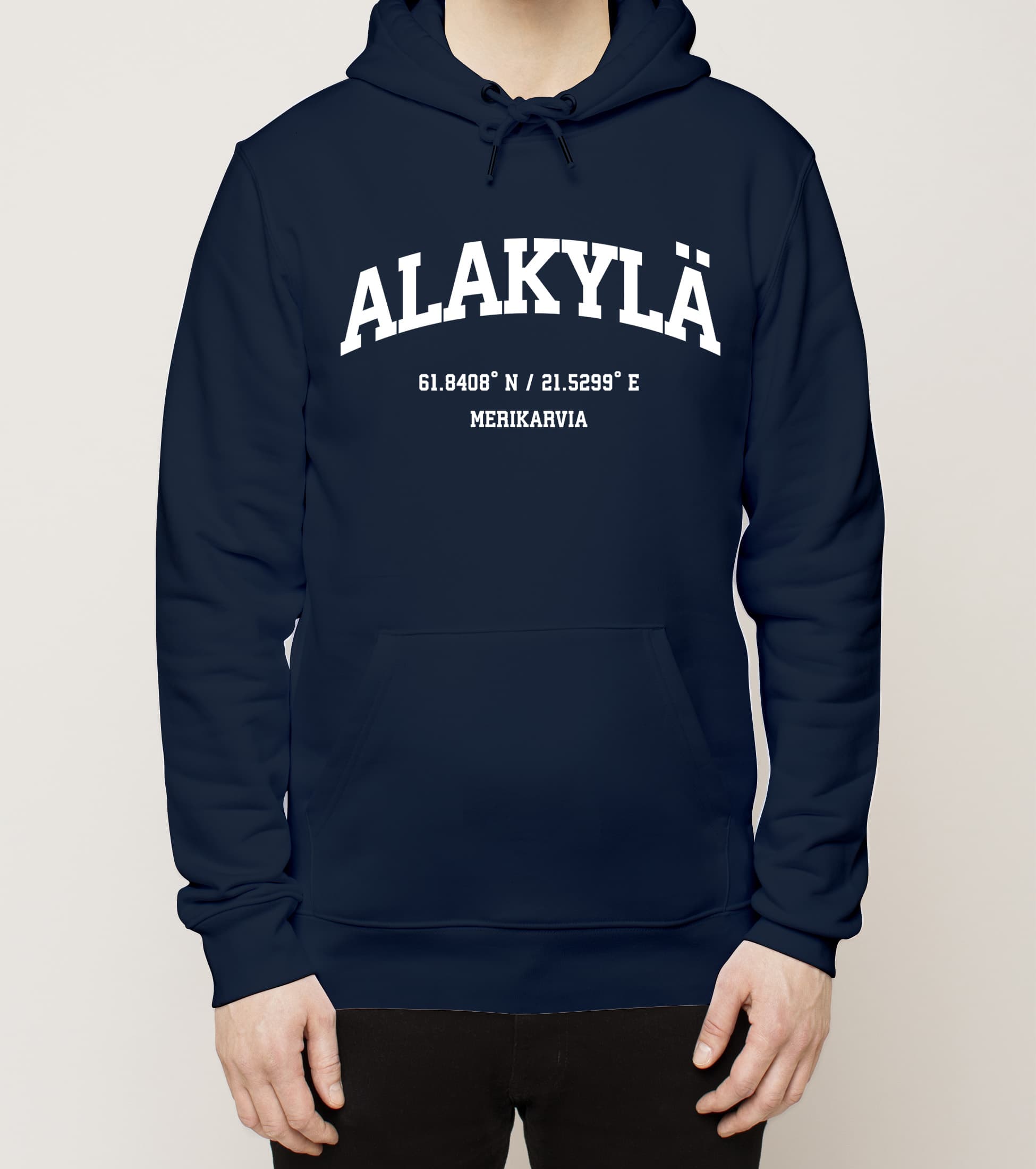 Merikarvia - Alakylä, Koordinaatit, huppari