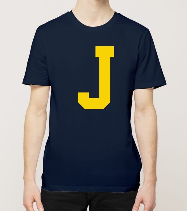 J, Aakkoset, t-paita