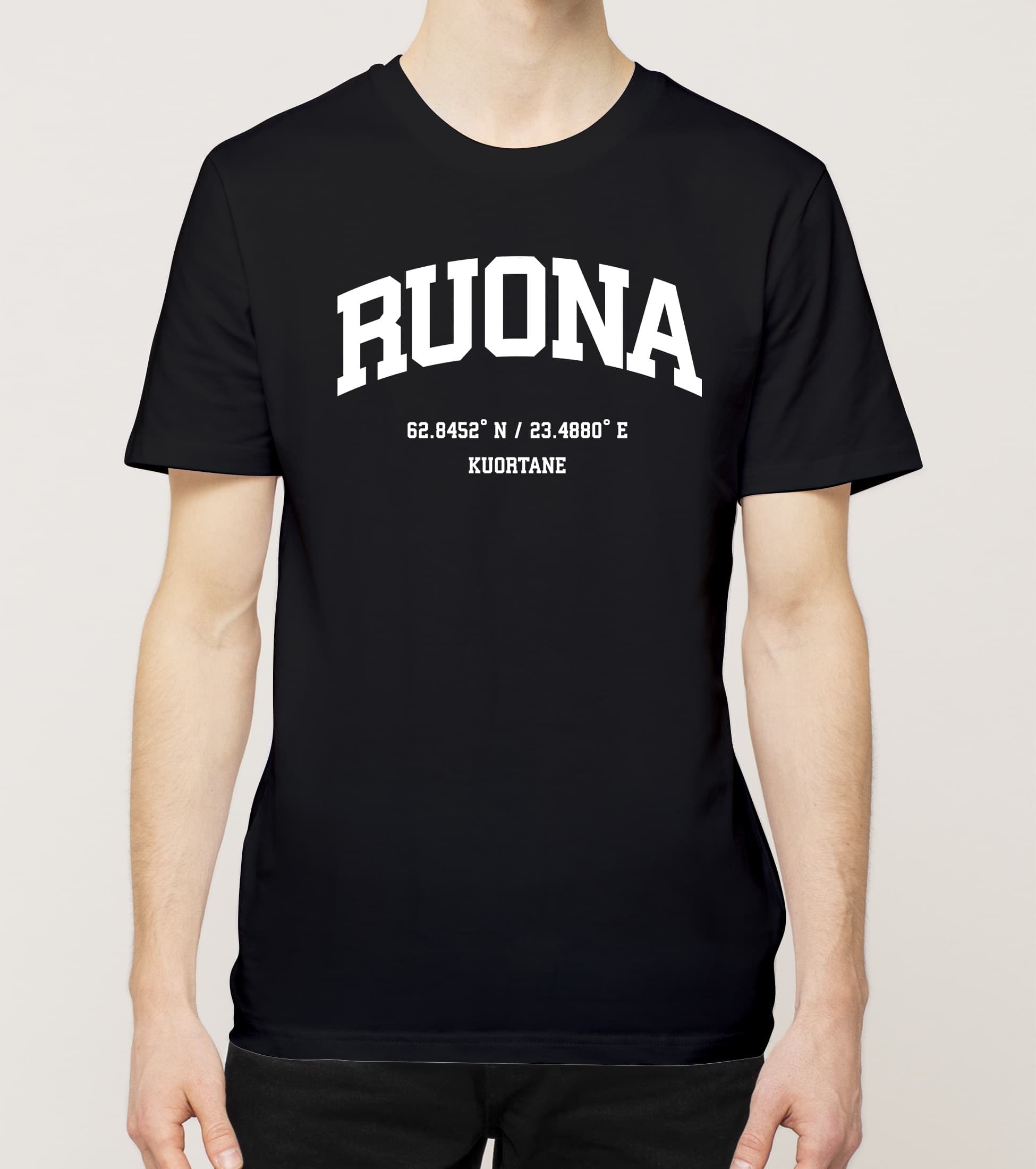 Kuortane - Ruona, Koordinaatit, t-paita