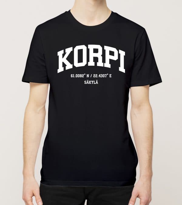 Säkylä - Korpi, Koordinaatit, t-paita
