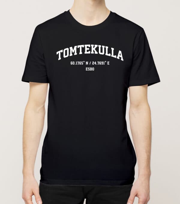 Esbo - Tomtekulla, Koordinaatit, t-paita