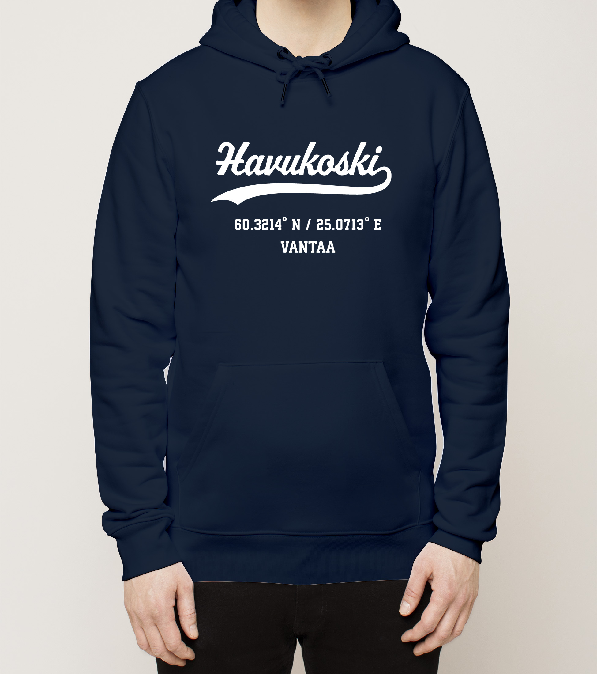 Vantaa – Havukoski, Kauno ja koordinaatit, huppari