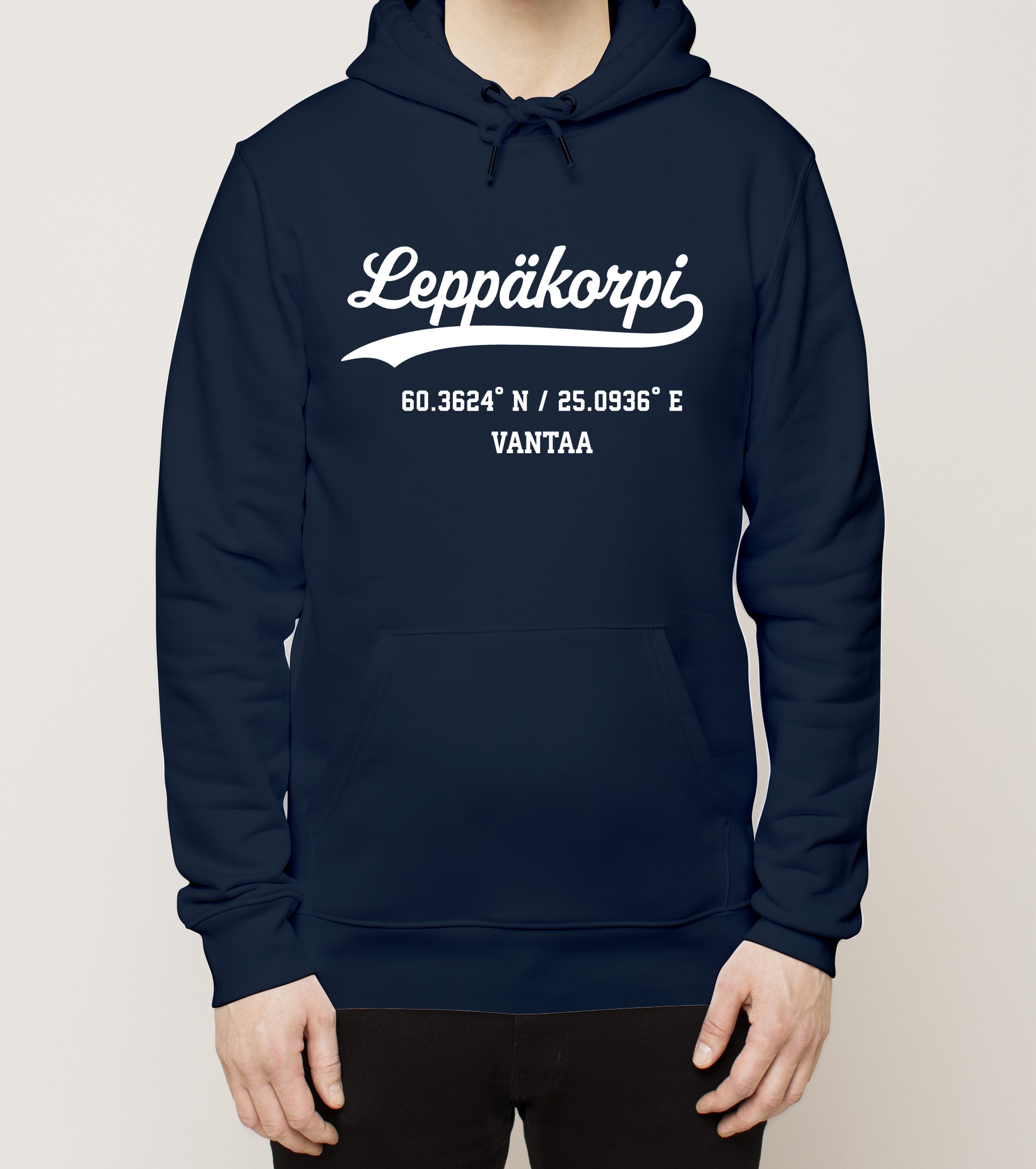 Vantaa – Leppäkorpi, Kauno ja koordinaatit, huppari