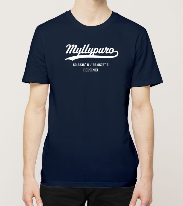 Helsinki – Myllypuro, kauno ja koordinaatit, t-paita