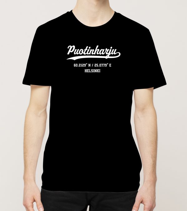 Helsinki – Puotinharju, kauno ja koordinaatit, t-paita