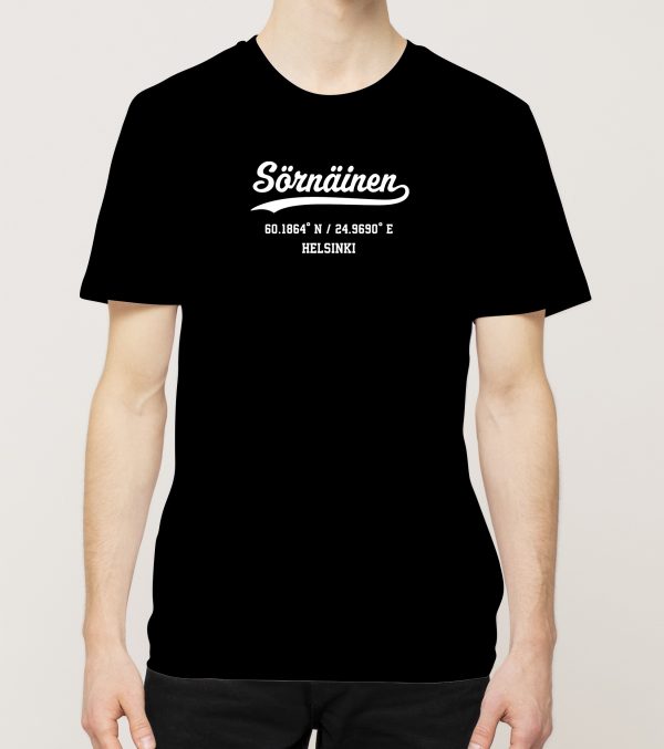 Helsinki – Sörnäinen, kauno ja koordinaatit, t-paita