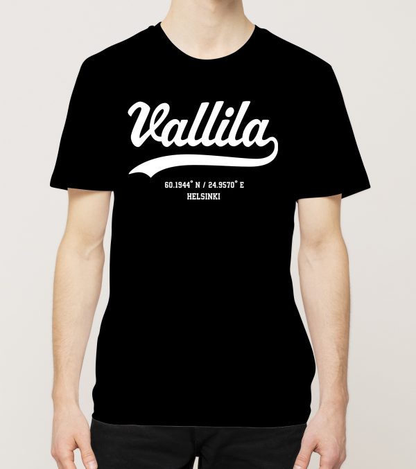 Helsinki – Vallila, kauno ja koordinaatit, t-paita