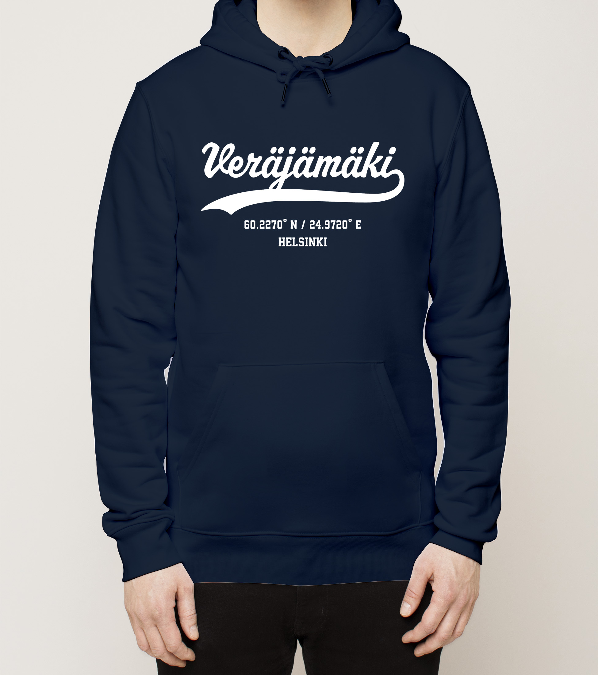 Helsinki – Veräjämäki, Kauno ja koordinaatit, huppari