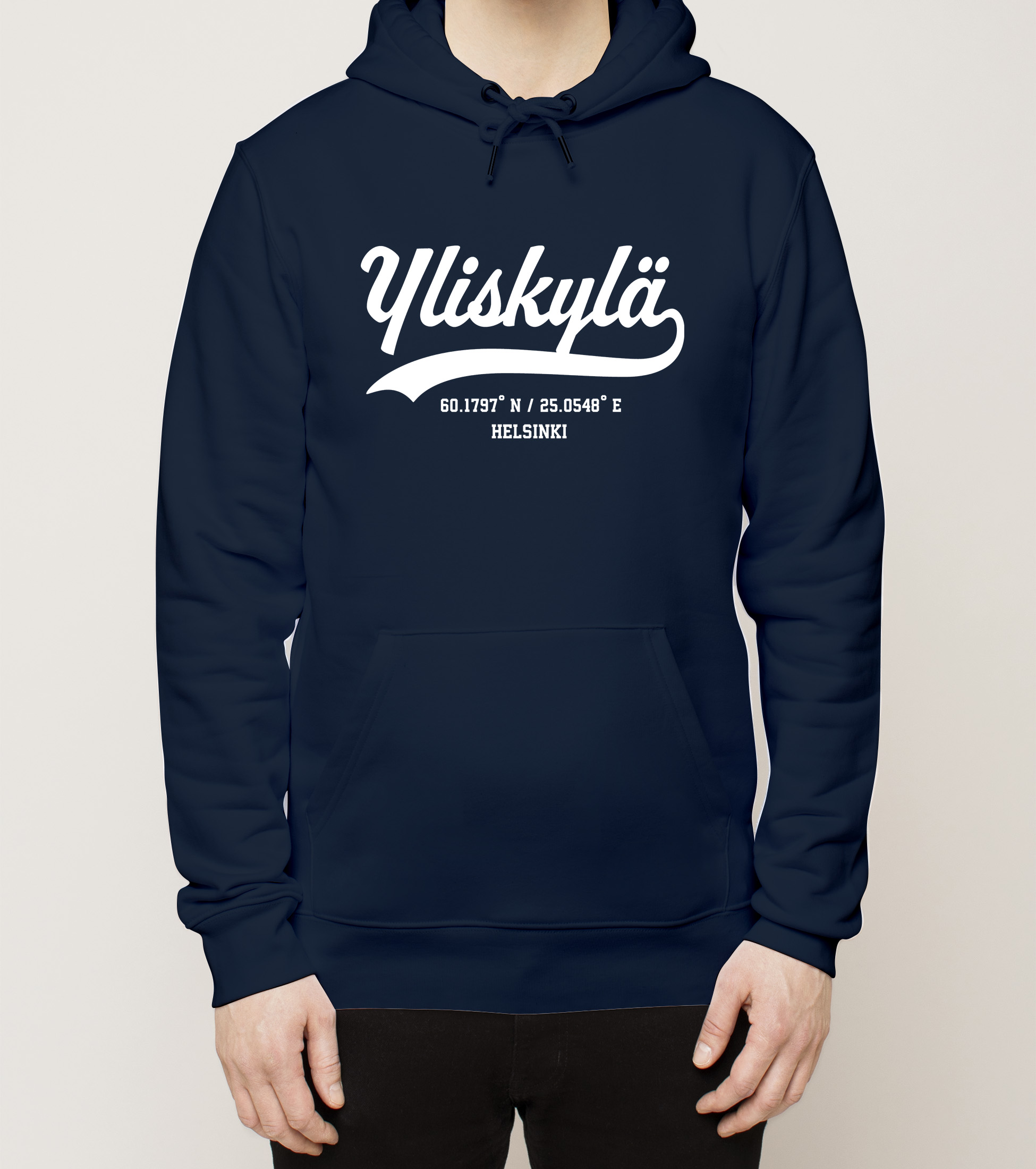 Helsinki – Yliskylä, Kauno ja koordinaatit, huppari